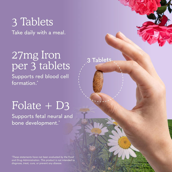 Garden of Life Organics Prenatal Multivitamin with Folate, B6, B12, D3 & Iron – Prenatal Vitamins for Women with Energy Metabolism Support for