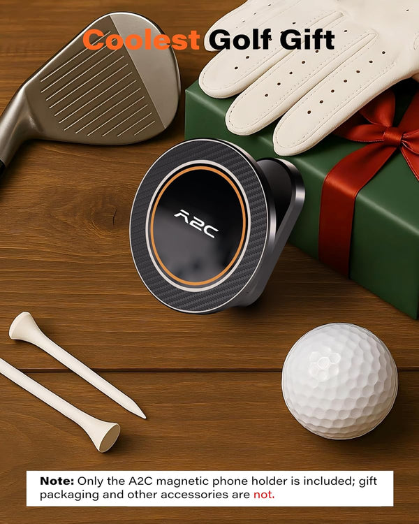 A2C Alloy Magnetic Golf Cart Phone Holder, Unique Golf Accessories for Men | Golf Gift for Men Dad Father Husband Women Golfers, Golf Accessories