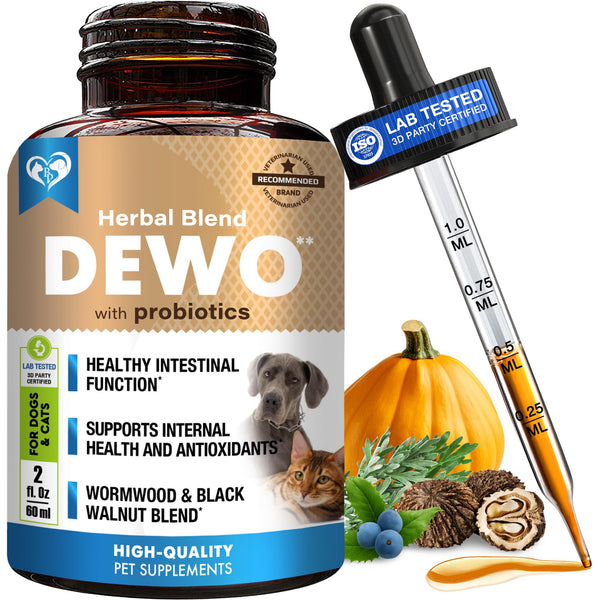 Natural Intestinal Defense for Dogs & Cats – Herbal Cleanse with Black Walnut & Probiotic – Promotes Healthy Gut & Flora Balance – Advanced Broad