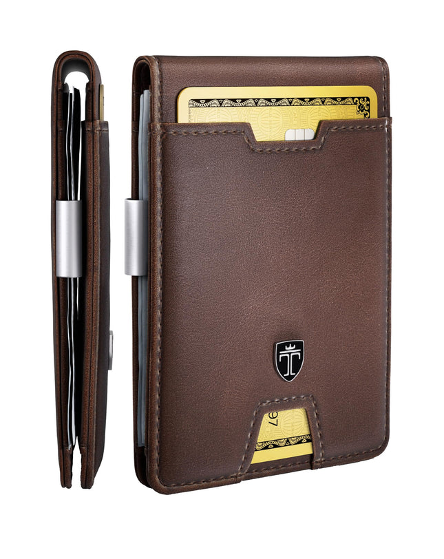 TRAVANDO Mens Slim Wallet with Money Clip AUSTIN RFID Blocking Bifold Credit Car