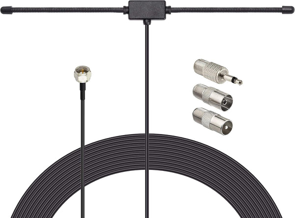 Bingfu FM Radio Dipole Antenna for Stereo Receiver Indoor Pioneer Onkyo Yamaha Marantz Bose Wave Music System Home FM Radio AV Audio Video Home