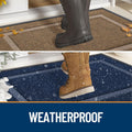 OLANLY Front Door Mat Outside 29.5x17, All-Season Heavy-Duty Rubber Doormat Beige Classic Border Rectangular 29.5" x 17"