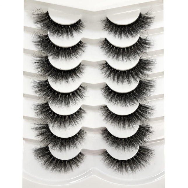 Pooplunch False Eyelashes Cat Eye Wispy Extensions Faux Mink Lashes Pack Short N