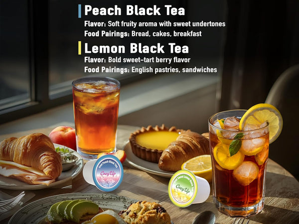 Cozy Up Iced Sweet Fruit Black Tea K-Cup, 36-Count 6 Flavors, Brew Over Ice | Compatible with Keurig Brewer, Guilt-Free Zero Calorie Sweetness,