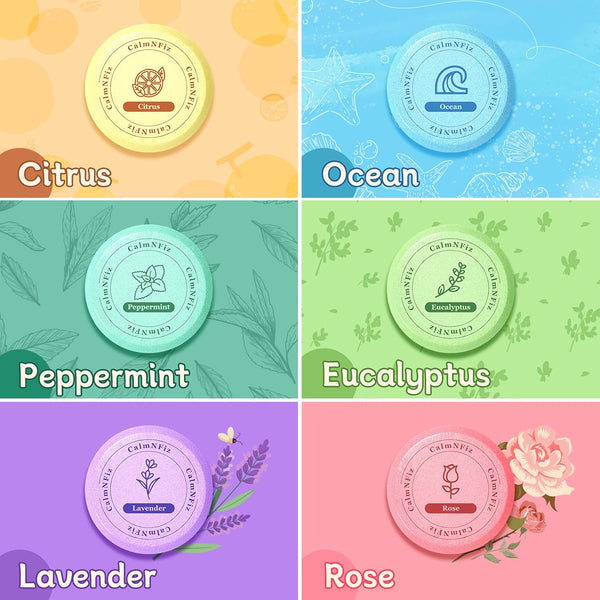 CalmNFiz 6 Pack Shower Steamers Aromatherapy, Birthday Gifts for Women Men, Mother’s Day Gifts for Wife Mom Grandma Daughter Teen, Relaxation Self