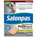 Salonpas Maximum OTC Strength Lidocaine 4% Pain Relieving Flex Patch, Apply for up to 8 Hours, Unscented, Thin, Flexible, Lightweight, Patch Stays
