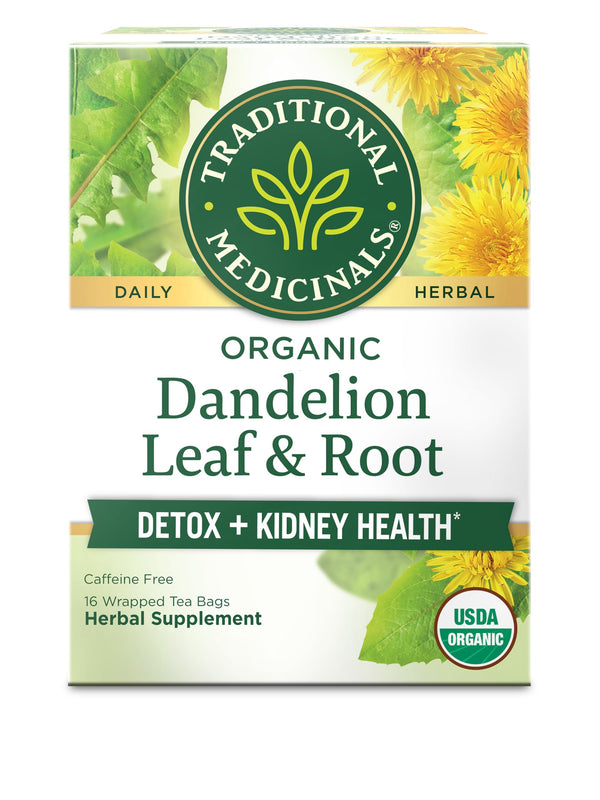 Traditional Medicinals Organic, Dandelion Leaf & Root - Dandelion Root Tea, Supports Normal Detox + Digestion - Kosher, Non-GMO, Caffeine-Free,