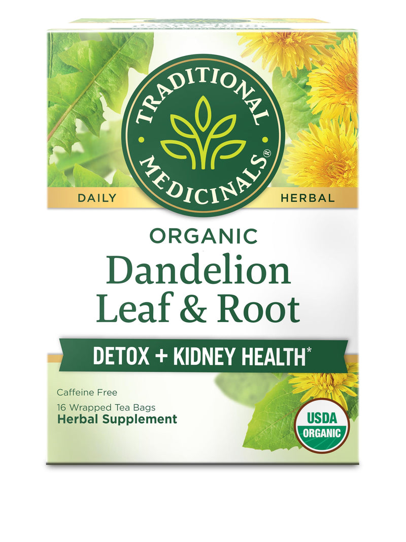 Traditional Medicinals Organic, Dandelion Leaf & Root - Dandelion Root Tea, Supports Normal Detox + Digestion - Kosher, Non-GMO, Caffeine-Free,
