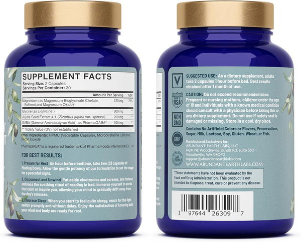Natural Sleep Aid for Adults Minding down Sleep Support Supplement Max Strength Deep Sleep Supplement without Melatonin to Calm & Restore the
