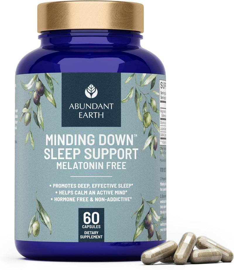 Natural Sleep Aid for Adults Minding down Sleep Support Supplement Max Strength Deep Sleep Supplement without Melatonin to Calm & Restore the