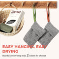 ZOMCHI Soap Saver Bags for Bar Soap, 2 Pack, Deep Texture Grey | Nylon Mesh Helps Create Rich Lather, Hanging Loop, Quick Drying Design, Roomy