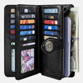 Travelambo Women'S Wallet RFID Blocking Credit Card Holder Large Capacity Wristlet Leather Wallets Purse