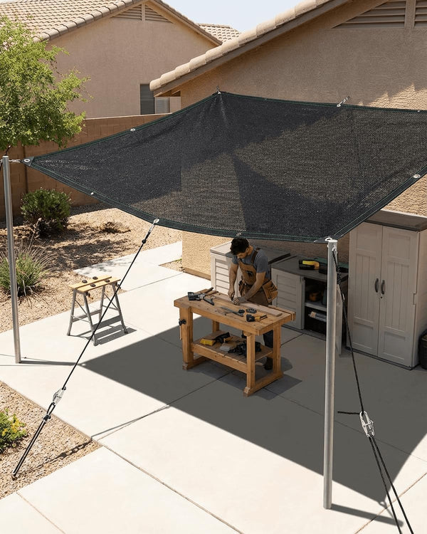 vensovo 50% Black Shade Cloth, 6 x 12 ft HDPE Sunblock Mesh | Medium shade for plants, patios and greenhouses, helping reduce direct sunlight