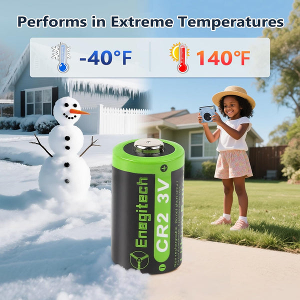 Enegitech CR2 Battery, CR15H270 3V Lithium Battery 1000mAh for Golf Rangefinder, Nest Temperature Sensor, Instax SQ1/SQ40 Camera Non-Rechargeable