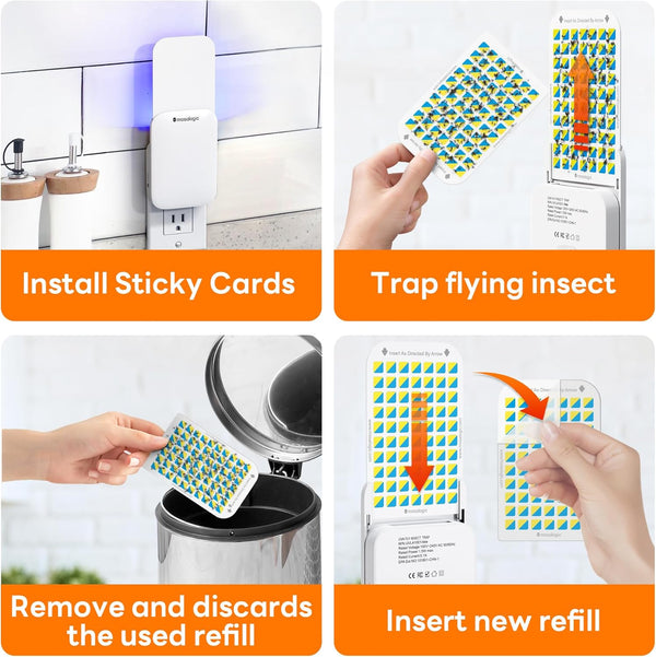 Mosalogic Fruit Fly Traps for Indoors Gnat Trap for House Indoor-600 Sqft Protection Area UV Fly Insect Trapper for Fruit Flies?Gnat?Mosquito?And