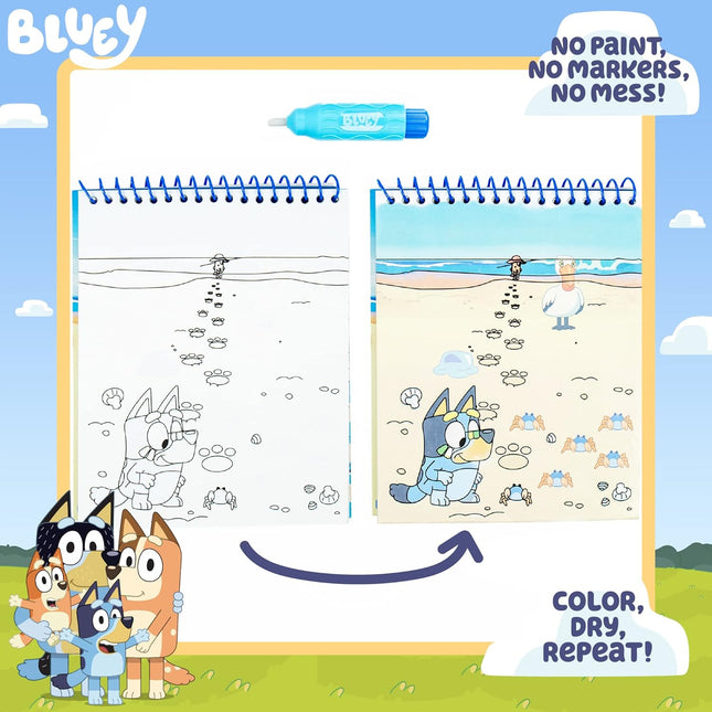 Horizon Group USA Bluey Aqua Art - Reusable Water Reveal Activity Pages with Wat