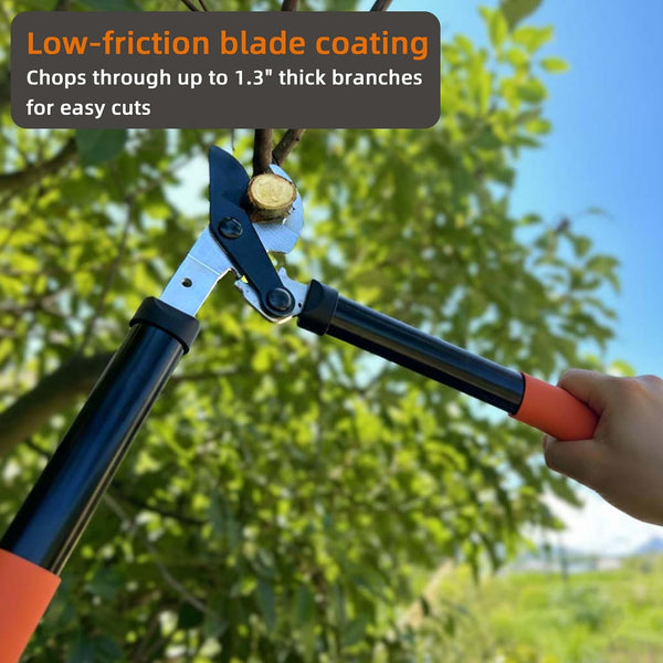 Loppers for Tree Trimming, Sharp Steel Blade Branch Cutter Bush and Tree Trimmer with 1.3" Clean Cut, Garden Clippers with Gear Action,