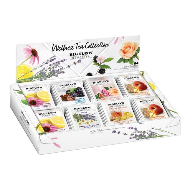 Bigelow Benefits Wellness Herbal Tea Collection, Caffeine Free, Variety Gift Box