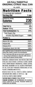 Full Throttle Citrus: Hard-Working Energy Drink. 16 Fl oz | Pack of 15