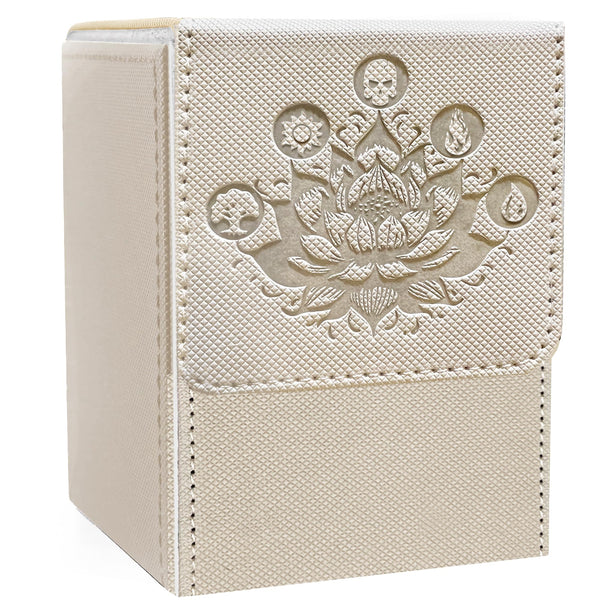 MTG Commander Deck Box - Fits 100+ Cards, Strong Magnet Closure, PU Leather Magic Gathering Deck Box for TCG, CCG, MTG Cards (Grey)