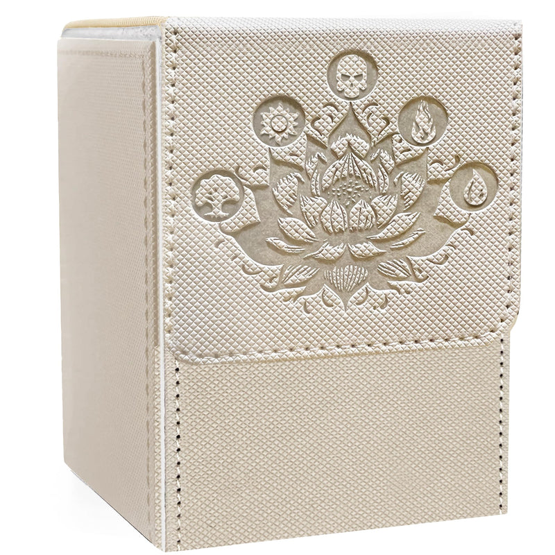 MTG Commander Deck Box - Fits 100+ Cards, Strong Magnet Closure, PU Leather Magic Gathering Deck Box for TCG, CCG, MTG Cards (Grey)