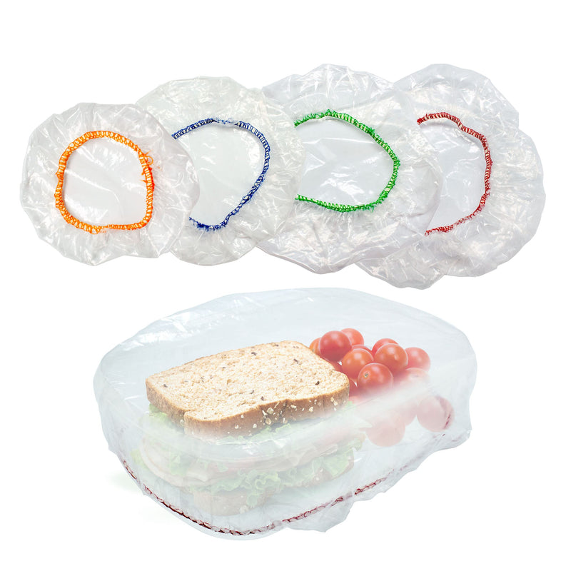 Culinary Elements Reusable Bowl Covers, Fits Small Bowls,12-Pack, 4 Sizes with Elastic, BPA-Free Plastic Food Storage Lids for Leftovers, Snacks &