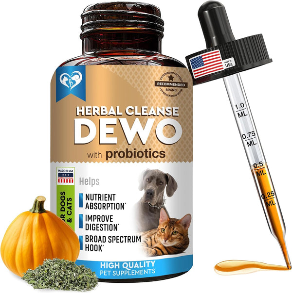 Natural Intestinal Defense for Dogs & Cats – Herbal Cleanse with Black Walnut & Probiotic – Promotes Healthy Gut & Flora Balance – Advanced Broad