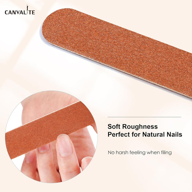 Canvalite Nail File Large Emery Boards for Nails,180 Grit Nail Files for Natural
