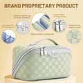 BOYATU Travel Makeup Bag Organizer: 3 Pcs Set Large Capacity Cosmetic Bags Holds 10–20 100ml Full-Size Bottles - 180°Open-Flat Make up Case 3-sec