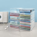 Stori Stackable Clear Plastic CD Organizer with Rubber Feet | Rectangular Jewel Cases Holder Perfect for Theatre Room | Holds up to 30 CD Cases |