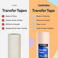 TapeManBlue 12" x 100' Roll of Paper Transfer Tape for Vinyl, Made in America, Premium-Grade Transfer Paper for Vinyl with Layflat Adhesive for