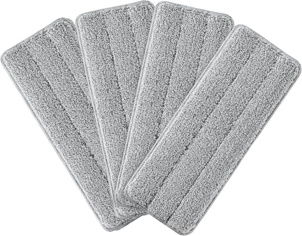 JOYMOOP Microfiber Flat Mop Pads, Washable Replacement Pads for 13 Inch Mop System, Grey, Pack of 4 13.0 × 4.9 Inch 4 Pcs 13" - 4 Grey