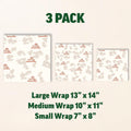 Zenlogy Reusable Beeswax Food Storage Wrap, Eco Friendly Alternative, Sustainable Organic Cut to Size Cotton Beeswax Wraps, 3 Pack (13" X 14", 10
