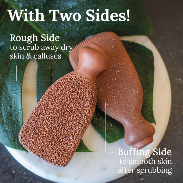 Pumice Stone for Feet Lasts 5+ Years Foot Exfoliator Scrubber Callus Remover Made of Natural Terra-Cotta Minimalist