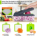MealHelper 12-in-1 Vegetable Chopper, 7 Blade Veggie Chopper, Practical Food Chopper with Container, Cheese Grater, Home Essentials & Kitchen