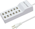 USB Charging Station with 12 Port Power Strip Fast Charging Hub for Multiple Devices Compatible with Cell Phones Tablets Laptops (12 USB Ports)