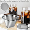 Stainless Steel Reusable Coffee Filter Compatible with Ninja Coffee Maker, 4 Cone Coffee Filters Coffee Basket, Permanent Coffee filters fit for