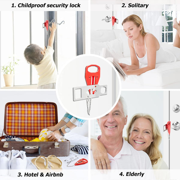 AceMining Portable Door Lock Home Security Door Lock Travel Lockdown Locks for Additional Safety and Privacy Perfect for Traveling Hotel Home