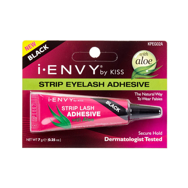 Kiss I Envy Strip Eyelash Adhesive Black with Aloe KPEG02A 0.25 Ounce (Pack of 1)