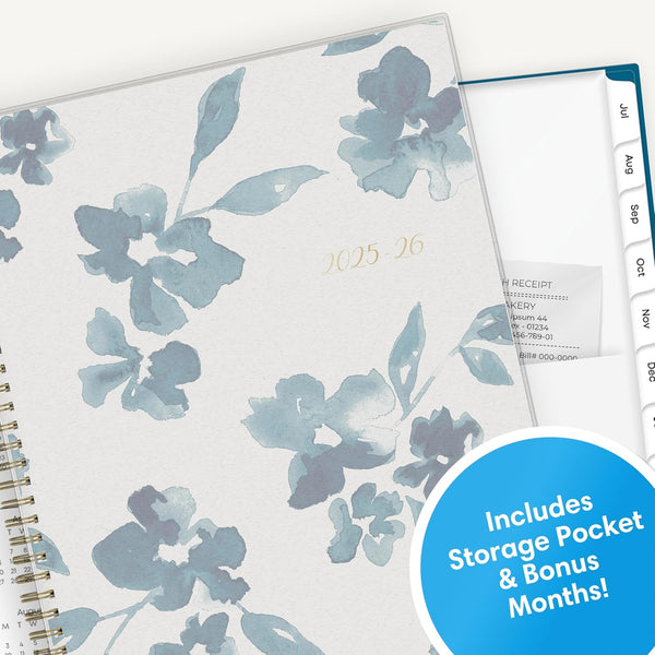 Blue Sky 2025-2026 Weekly and Monthly Academic Year Planner Calendar, July 2025 - June 2026, 8.5" x 11", Flexible Cover, Wirebound, Storage