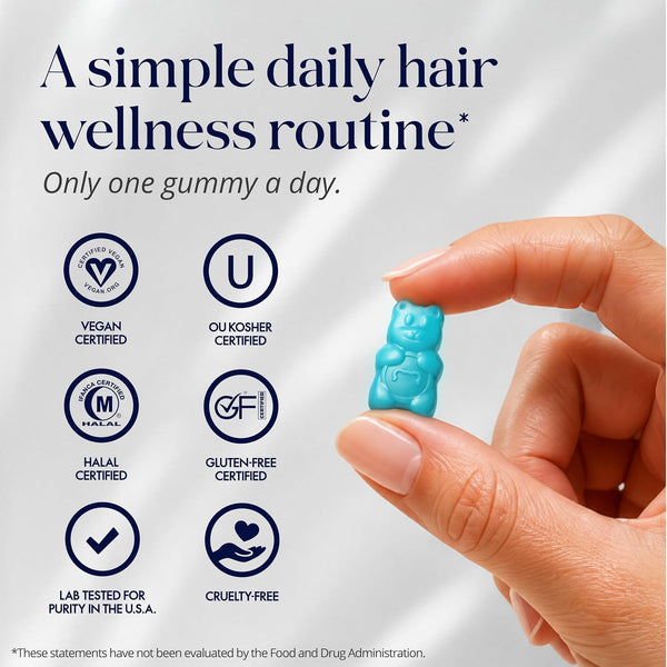 Sugarbear Hair Vitamin Gummy 2 Month Supply Extra Strength Biotin 6000Mcg, Growth for Men & Women, Vegan Vitamin B12, MSM, Inositol, Omega 3,