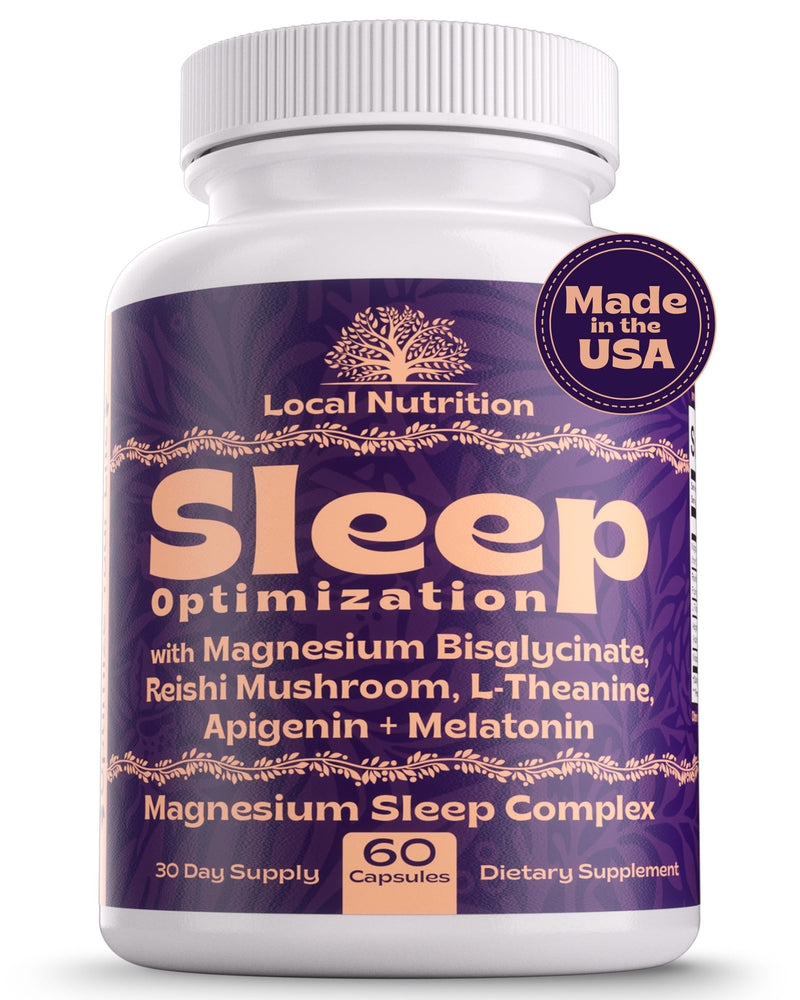 Natural Sleep Aid with Magnesium Glycinate 500Mg Reishi Mushroom 350Mg L-Theanine 300Mg Apigenin 50Mg Melatonin 3Mg - Magnesium Sleep Supplement