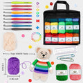 103 PCS Crochet Kit with Crochet Hooks Yarn Set, Premium Bundle Includes 1650 Yards Acrylic Yarn Skeins Balls, Needles, Accessories, Bag, Ideal