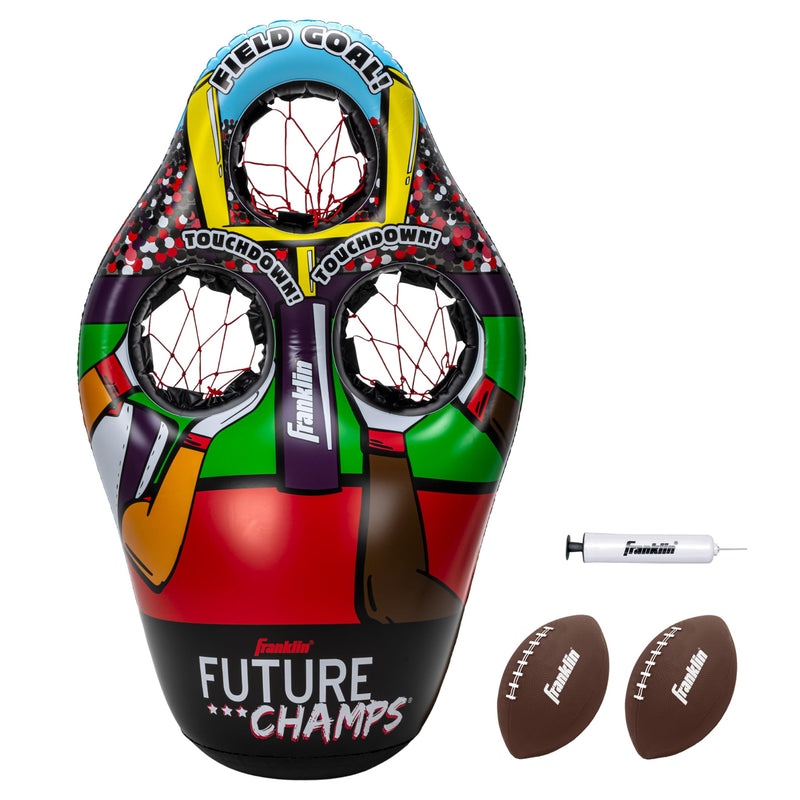 Franklin Sports Kids Football Target Toss Game - Inflatable Throwing Target Toy with Soft Mini Footballs - Fun Kids Sports Game