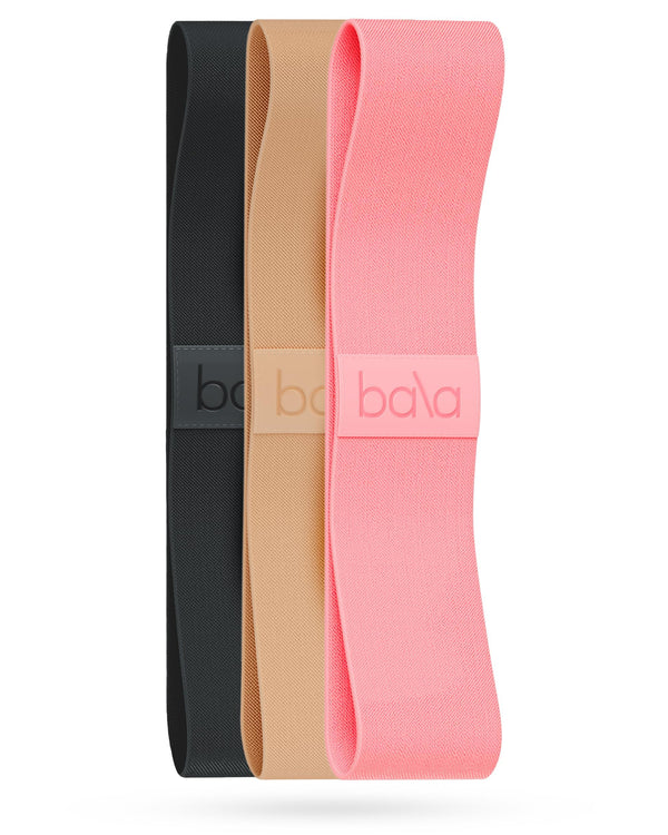 Bala Bands Resistance Bands, Non-Slip Fabric Exercise Bands | Non-Slip Ankle, Legs, Glutes & Booty Bands, Women & Men - Loop Workout Bands for