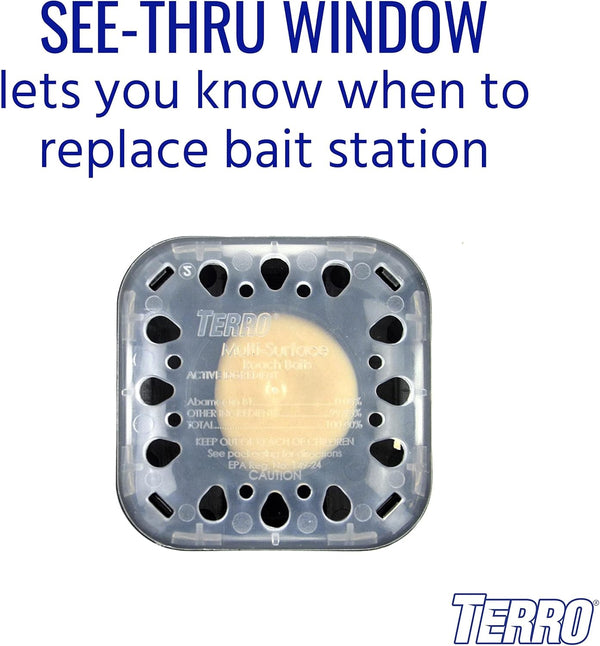 Terro T500 Multi Surface Roach Killer-6 Bait Stations, 1 Pack, Black