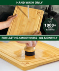 ROYAL CRAFT WOOD Wooden Cutting Boards for Kitchen Meal Prep & Serving - Bamboo Wood Serving Board Set with Deep Juice Groove Side Handles -