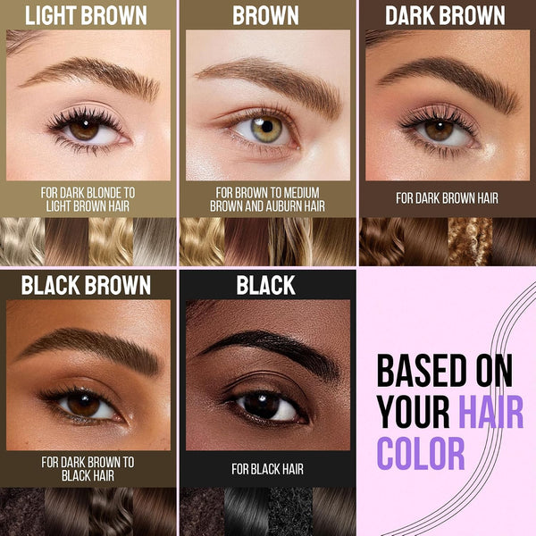 iMethod Eyebrow Pen and Eyebrow Gel - Eyebrow Pencils for Women with 4-Fork-Tip & Brow Gel Clear, Magical 2-in-1 Dual-Ended Brow Pen for