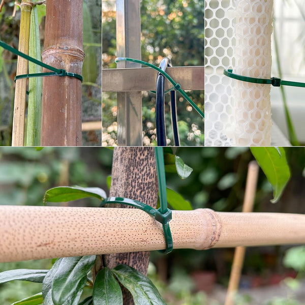 ZZRanYe 6 inch 3mm Dark Green Nylon Garden Cable Zip Ties Self Locking Cable Ties Twist Ties, Multi-Purpose Cable Tie (100 Pcs)