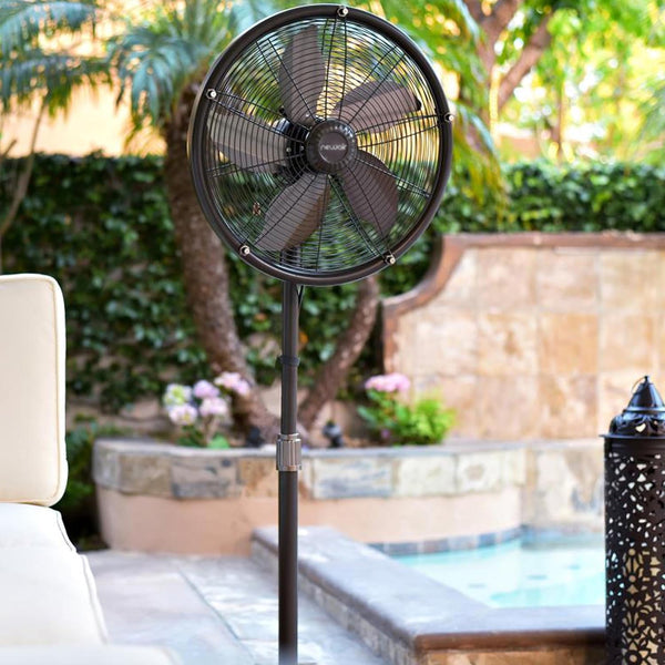 Newair Outdoor Patio Misting Fan | 2-In-1 Outdoor Deck & Mister Fan | 5 Gentle Mist Nozzles | outside Cooling Fan with 600 Square Foot Effective